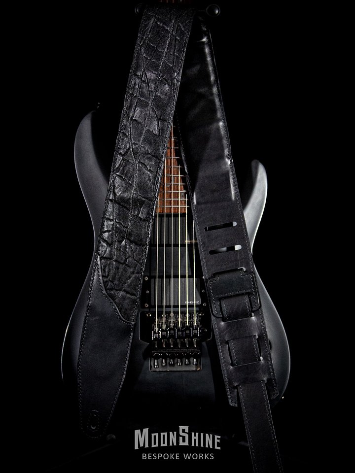 Black Elephant Leather Guitar Strap product image (1)