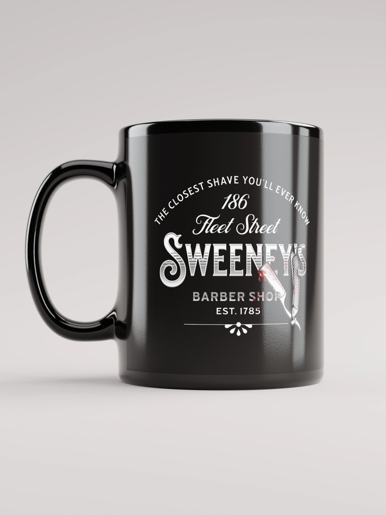 Sweeney Todd Barber Shop Mug – Black Glossy Horror Musical Coffee Cup product image (12)