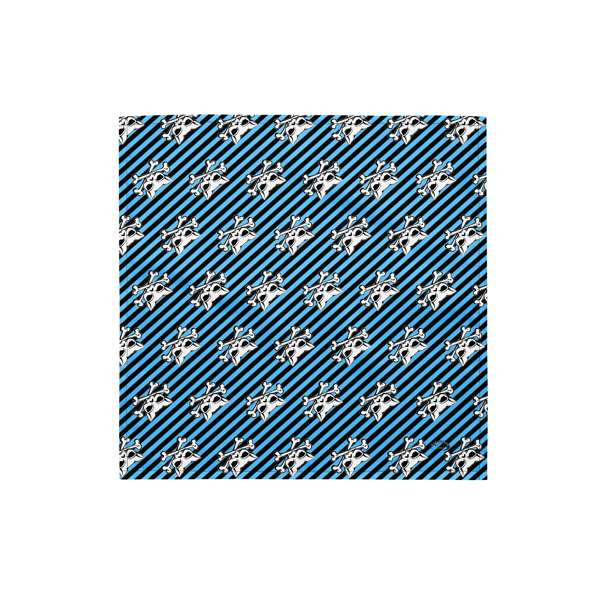 Blue and Blaque Kat Skull Bandana product image (1)
