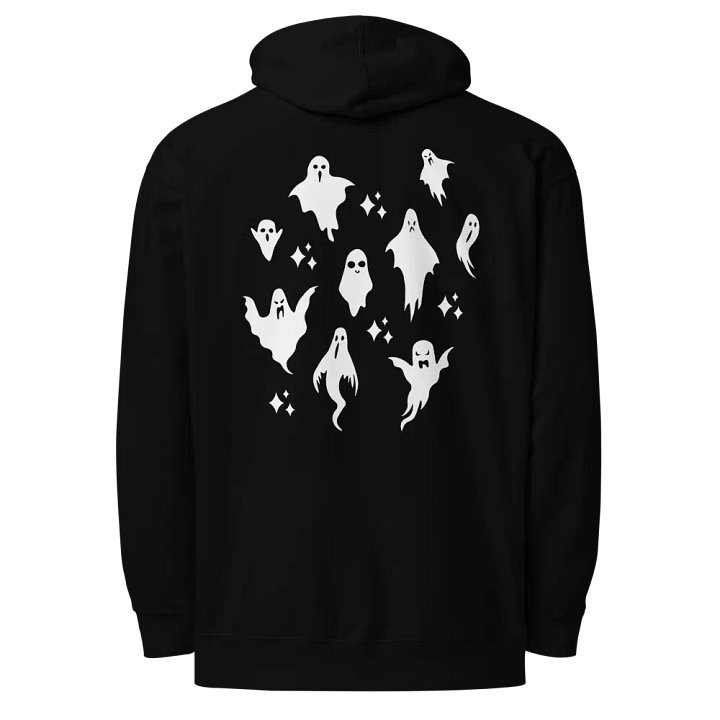 'Boo.' White Embroidered Ghost Hoodie product image (1)