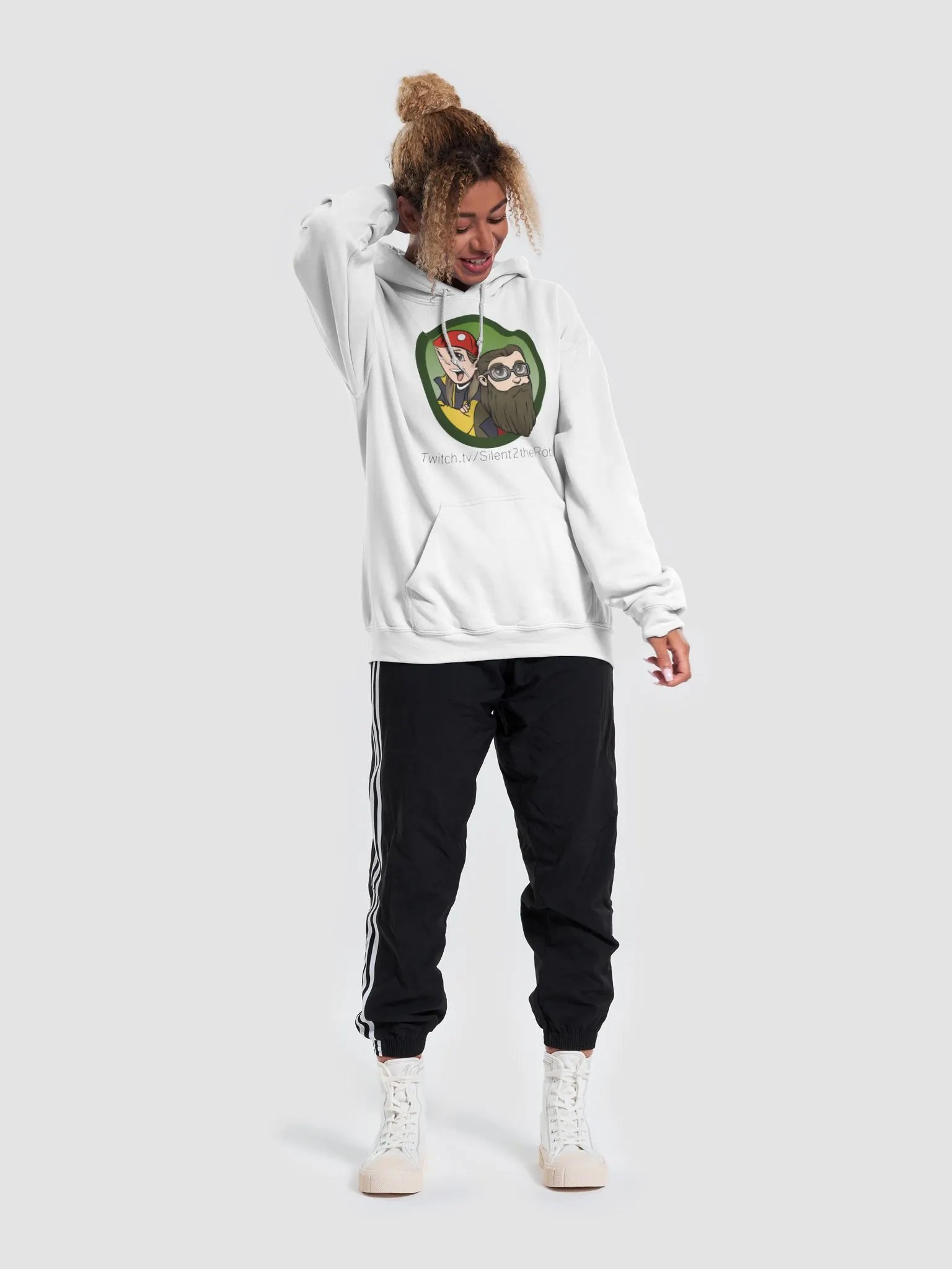Silent front logo hoodie Light color product image (41)