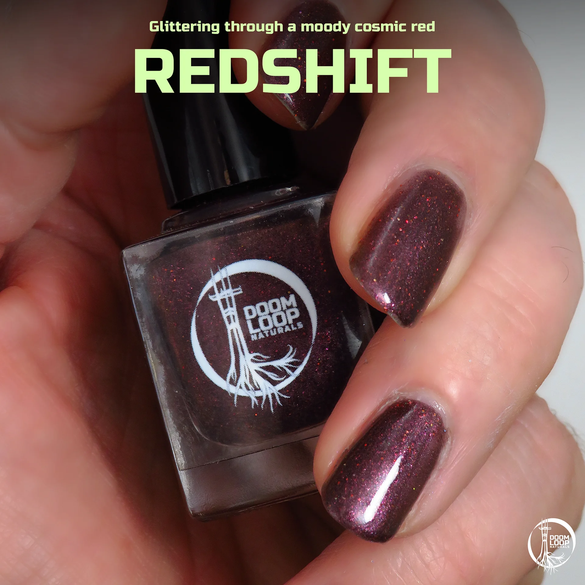 REDSHIFT - Deep Maroon Glitter Nail Polish product image (1)