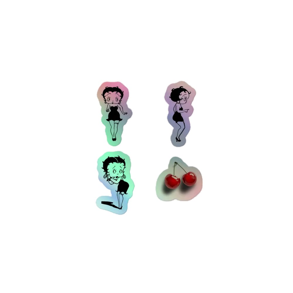 "Betty" Cherry Kiss-Cut Holographic Sticker Set product image (1)
