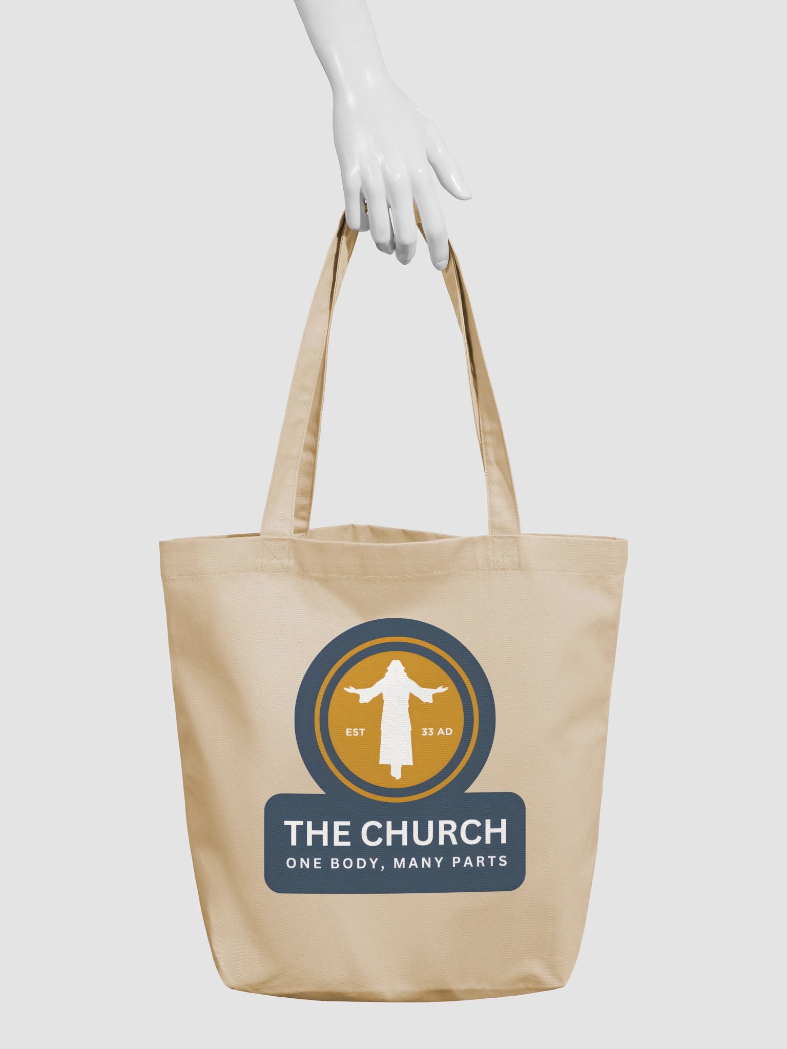 The Church, Est. 33 AD Tote Bag (Navy) product image (3)