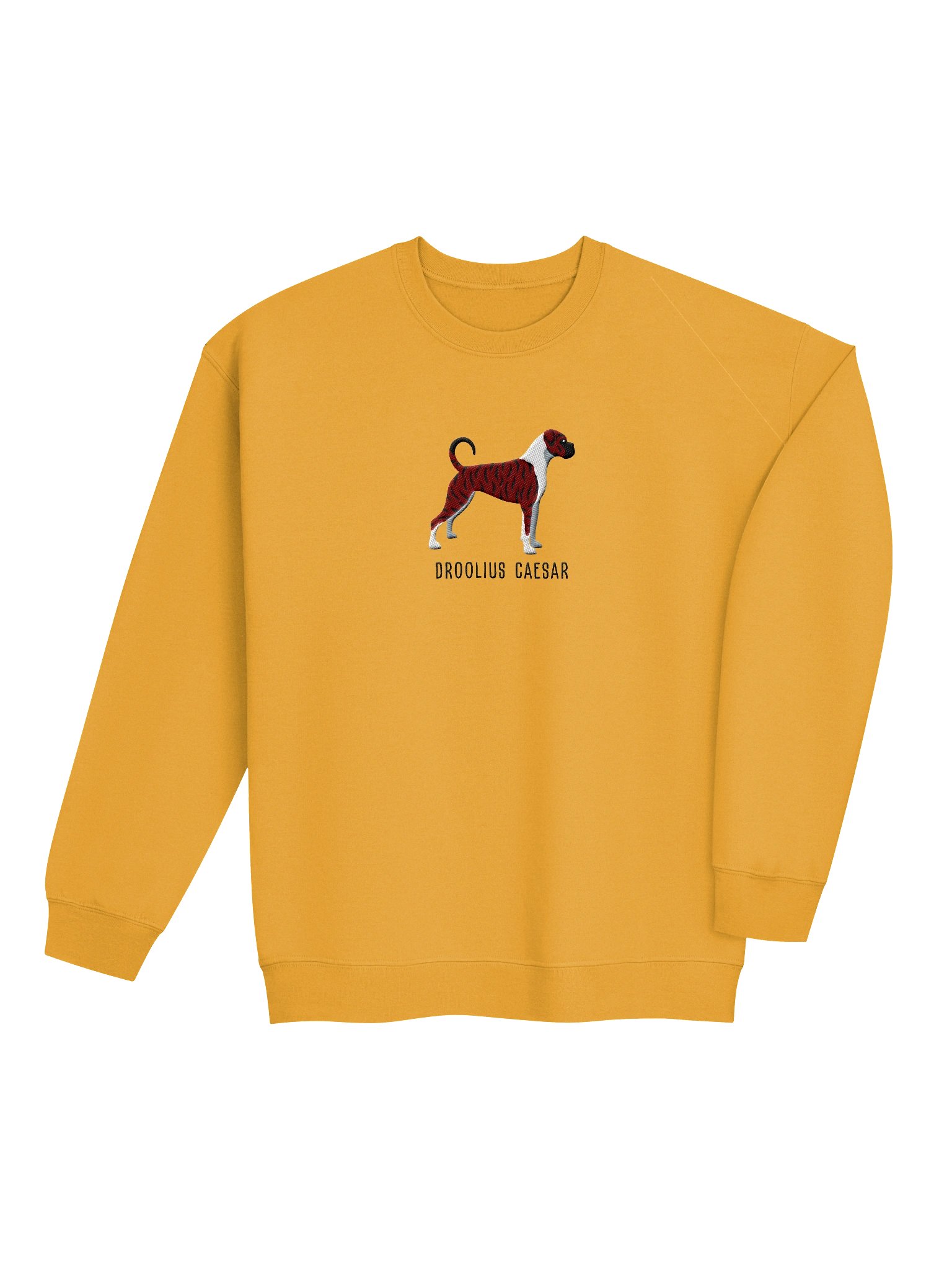 Droolius Caesar Sweatshirt (Embroidered) of a Boxer(Brindle & White) product image (7)