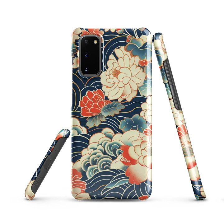 Traditional Japanese Floral Galaxy Snap Case - Peony Wave Art Tech Cover product image (4)