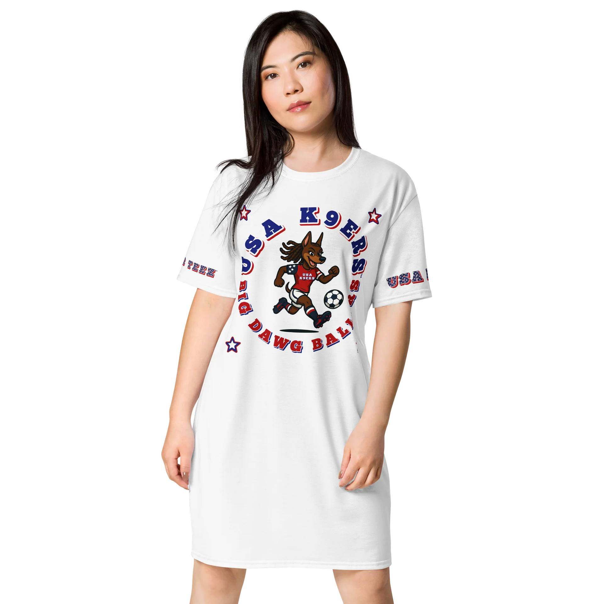 USA K9ERS Doberman Soccer T-shirt Dress product image (5)