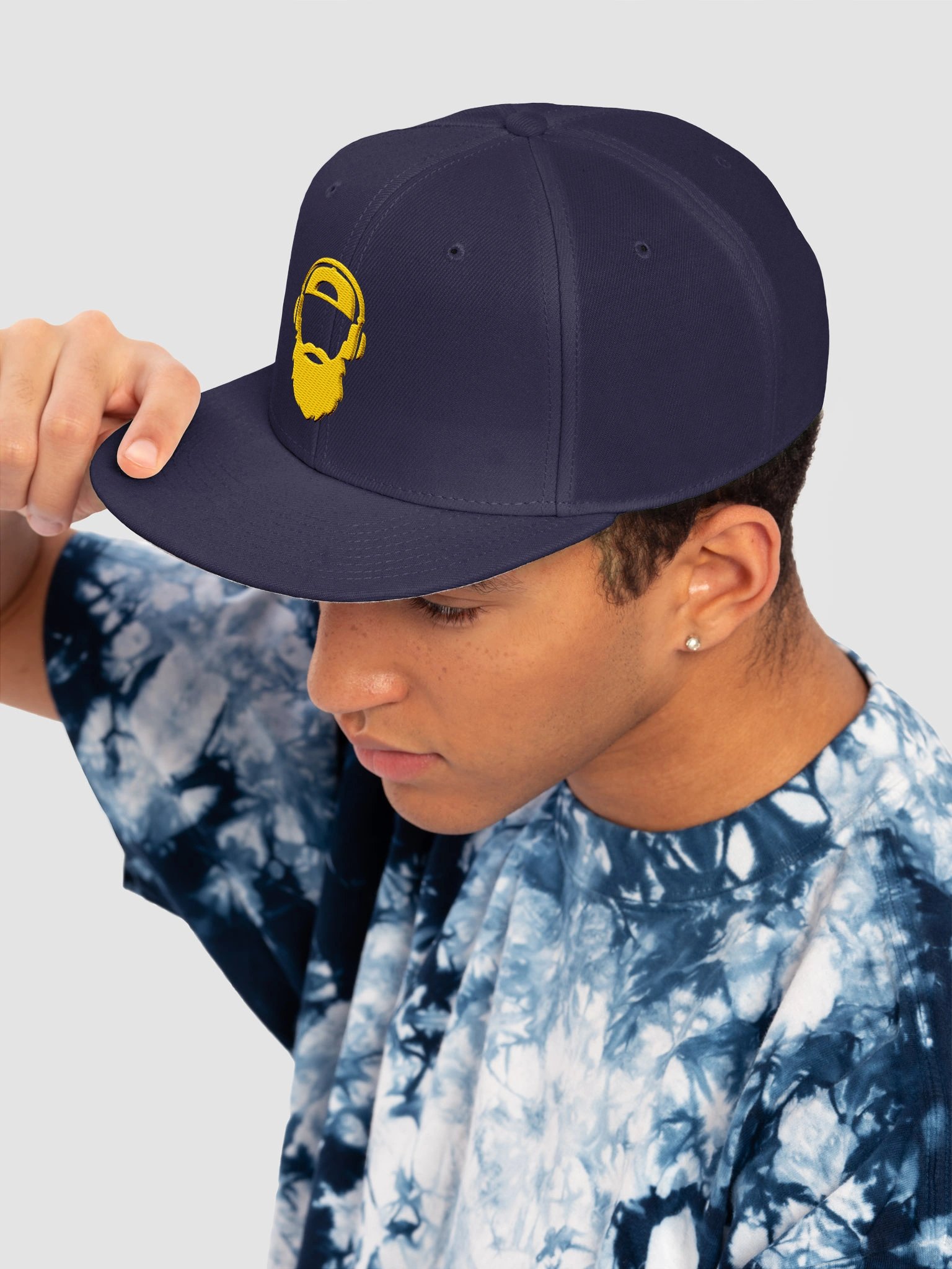 Flat Bill Rolen Beats Icon Split Script Hat – Yellow Split Hrz Logo product image (56)