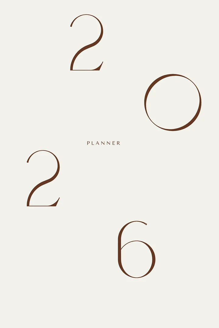 Pastel Orange Flower Annual Planner Template product image (1)