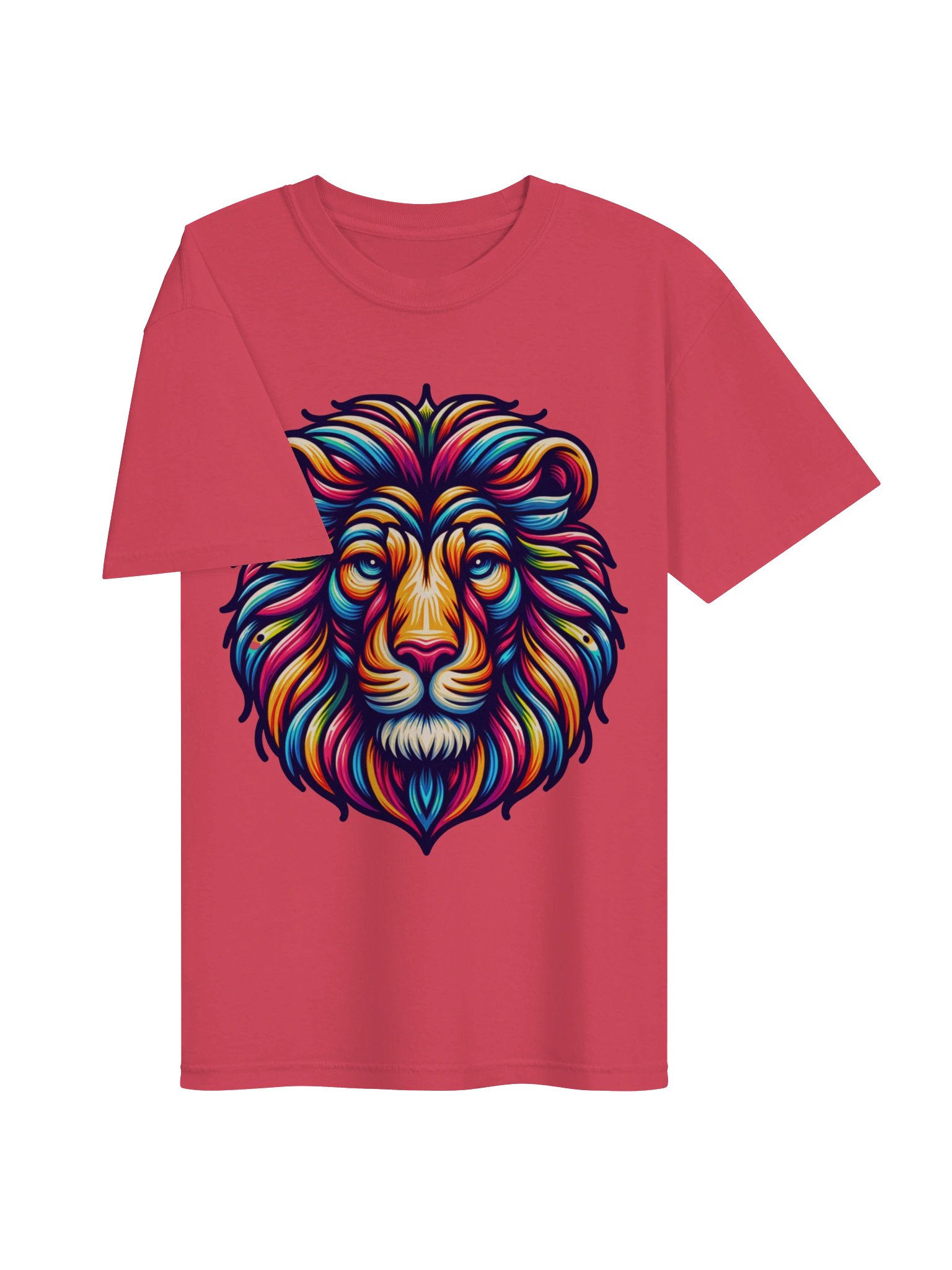 Lion T-Shirt | Bold Colorful Lion Head Graphic T-Shirt for Men & Women product image (33)