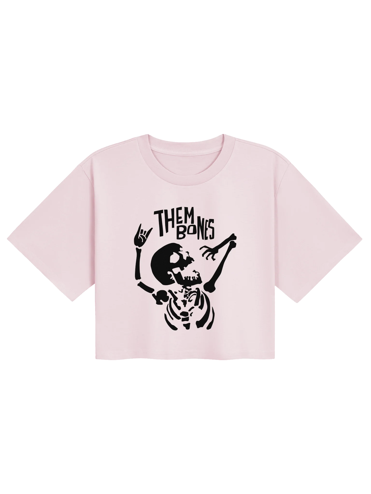 “Them Bones” Band Logo Crop Top, Light product image (1)