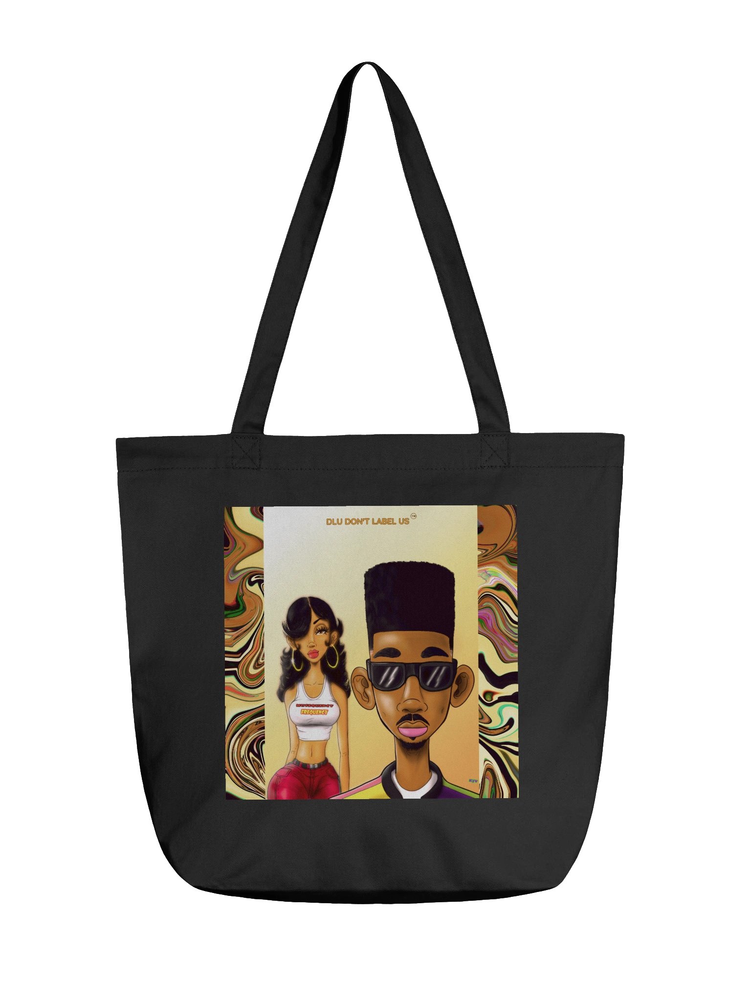 DLU DON’T LABEL US® Frequency Swirl Eco Tote Bag product image (1)