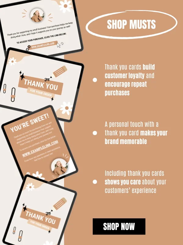 MRR/PLR Etsy Thank You Cards for Business product image (9)