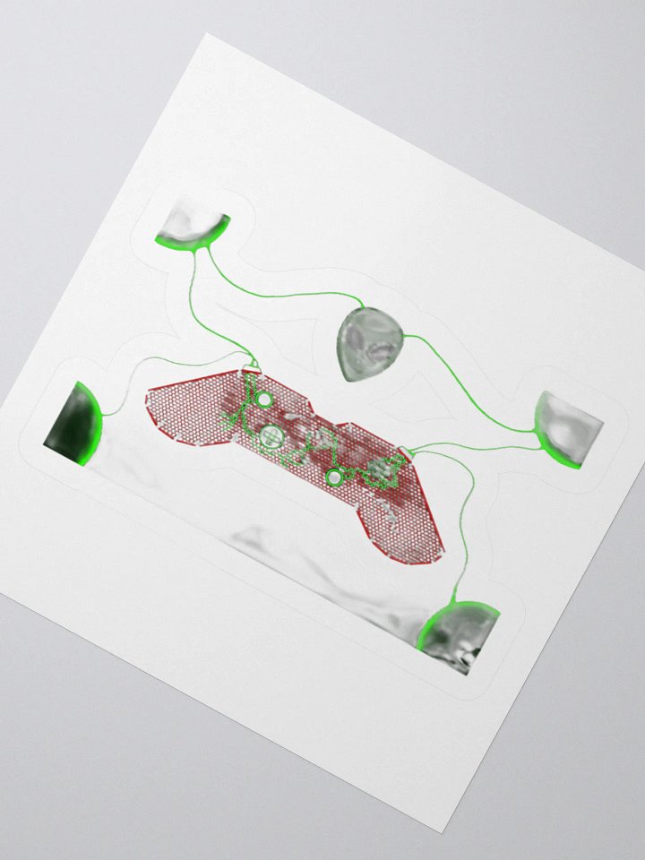 Neon Gaming Controller Kiss Cut Stickers product image (5)