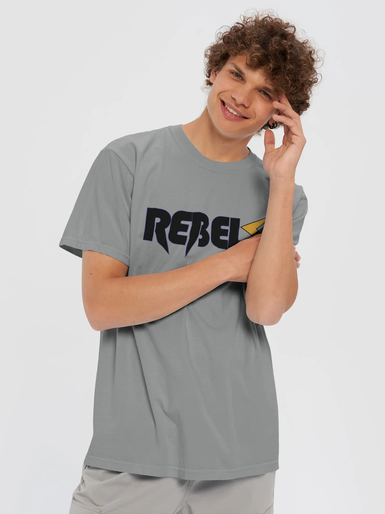 Rebels T-Shirt Light Gray | Black / Orange / Blue Outline product image (5)