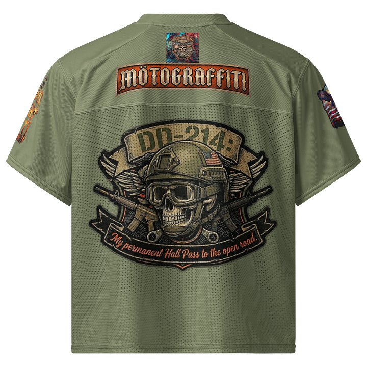 MötoGraffitti DD214 OD Green Football Jersey product image (2)