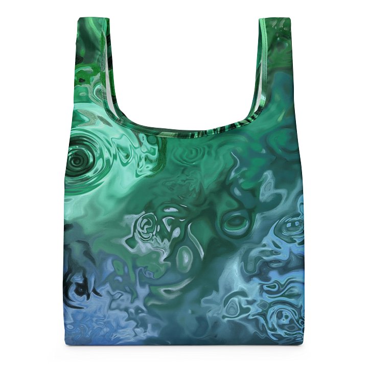 Emerald Serenity Foldable Shopping Bag product image (1)