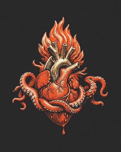 Let the tentacles warm your heart.

#IdolHands #ScaredHeart #design #iconography #gomisfit