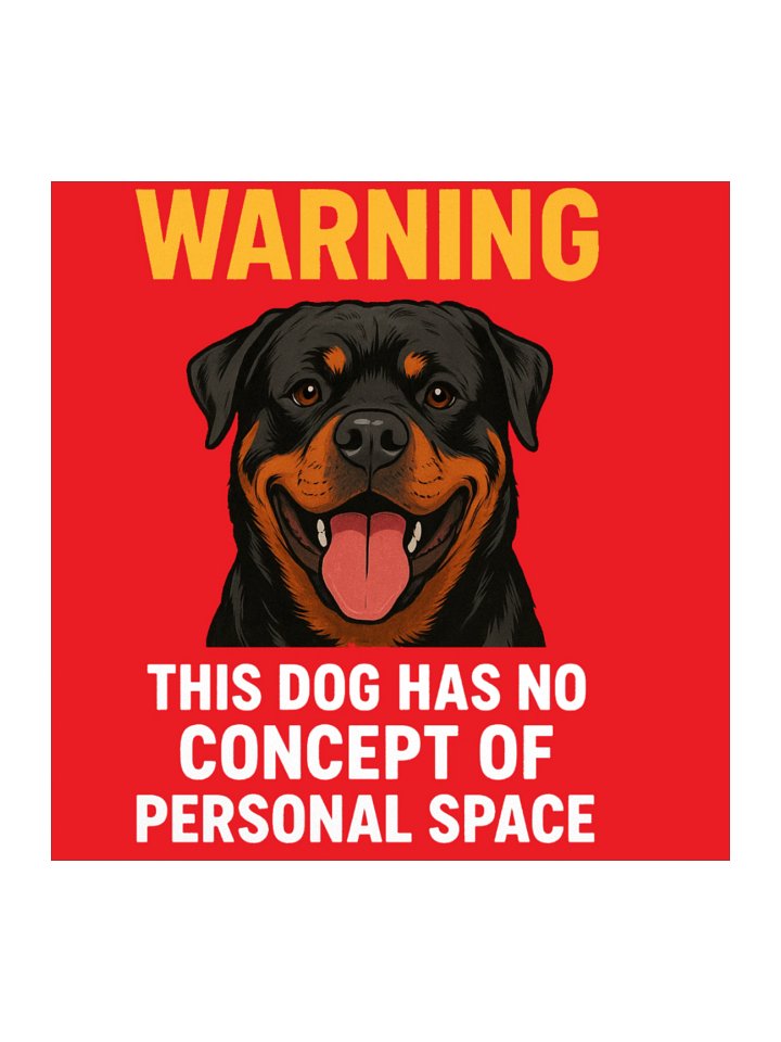 Rottweiler Personal Space Invader Sticker product image (1)