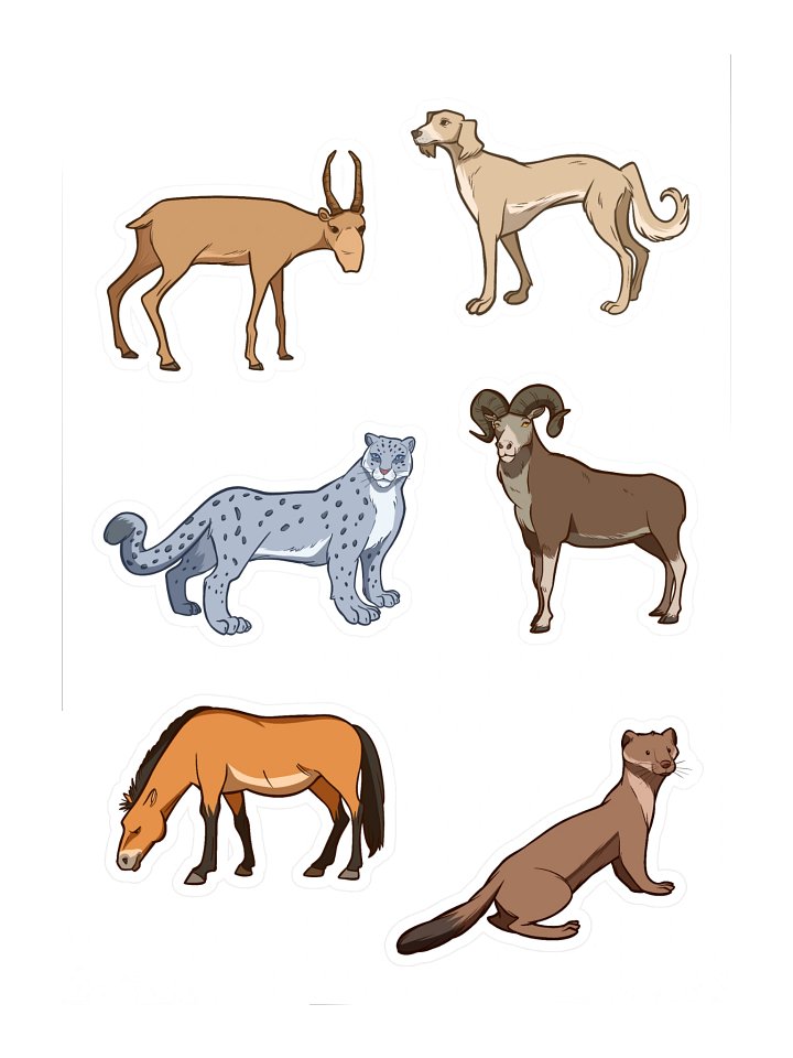 Animals of the Kazahk Steppe - Sticker Sheet #3 product image (1)