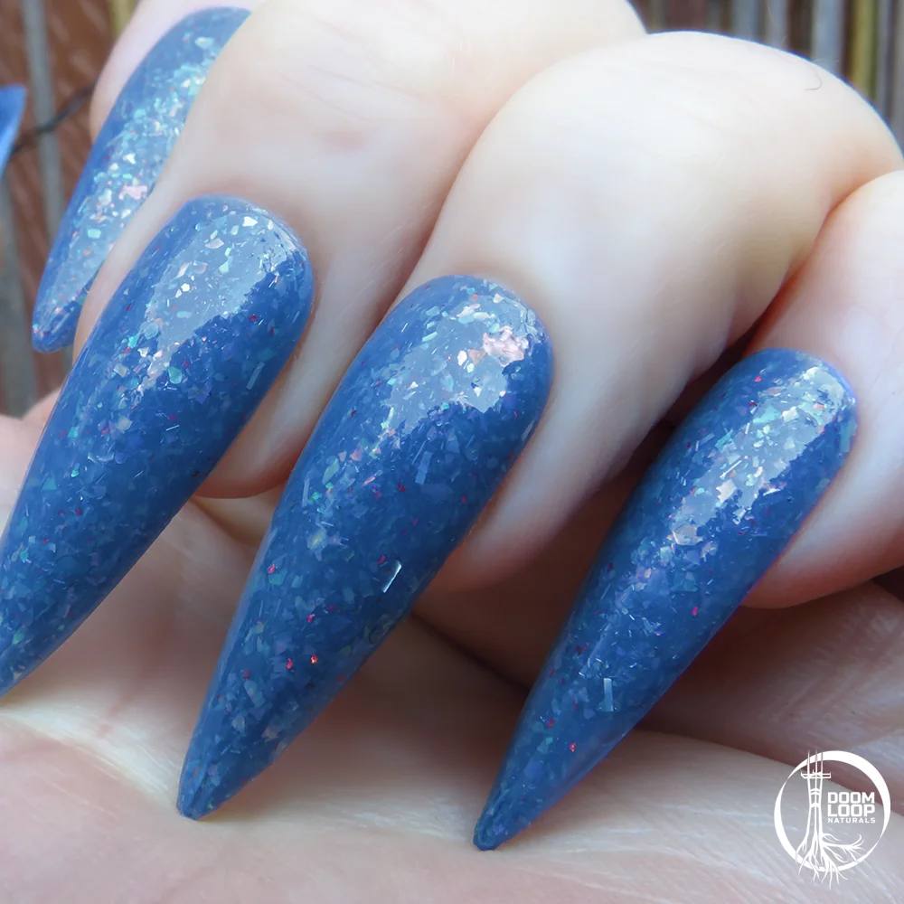 FCK ICE - Steel Blue Jelly Flakie Protest Nail Polish product image (2)