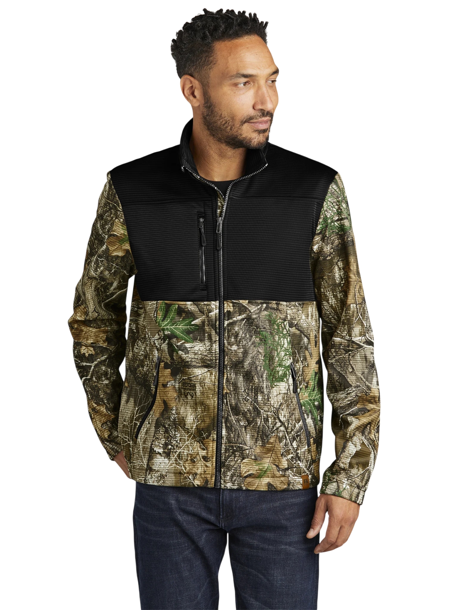 Realtree Atlas Colorblock Soft Shell Jacket — Embroidered Monogram "DLK" product image (1)