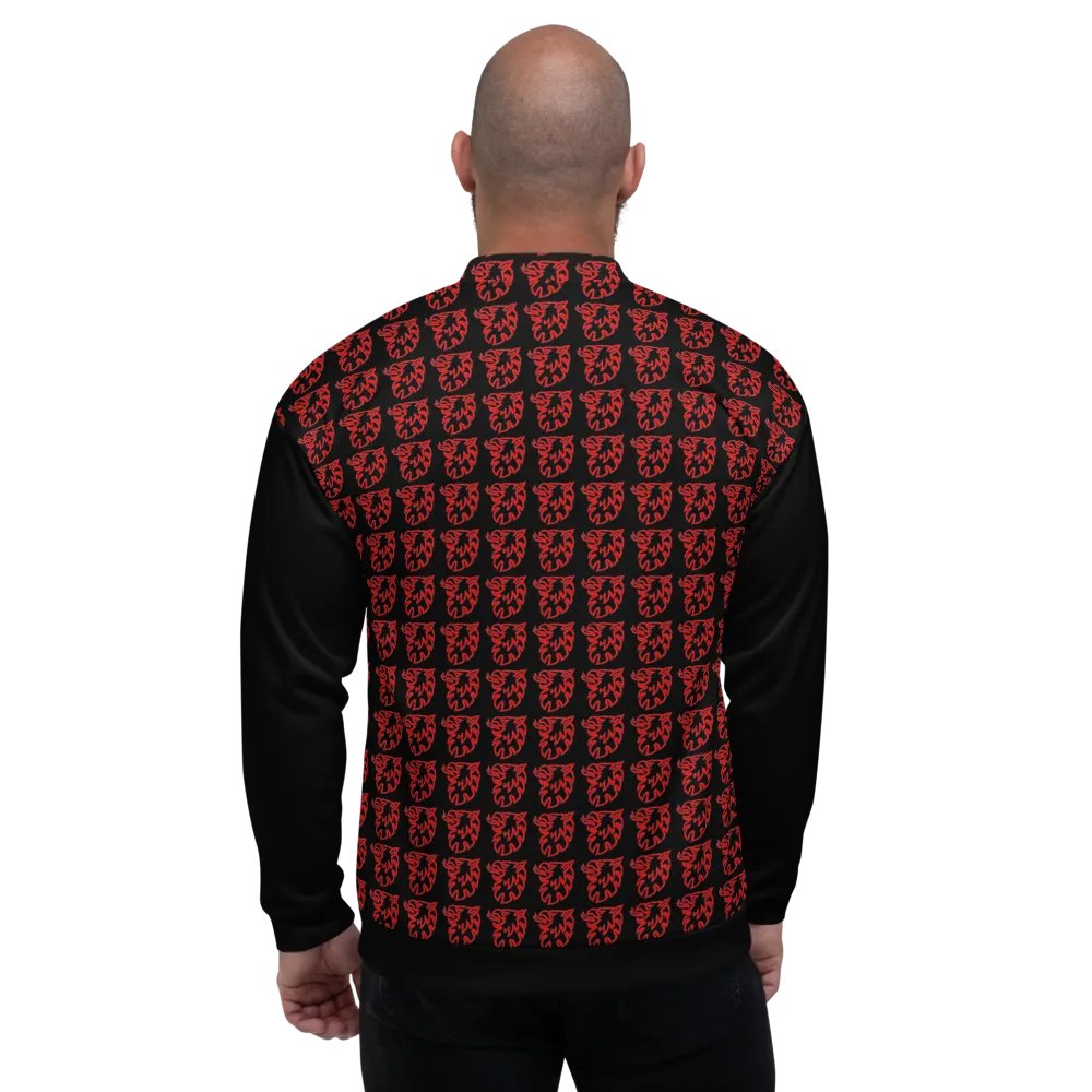 All-Over Print Bomber Jacket by Sublicolor 144/Gripen Black and Red product image (1)