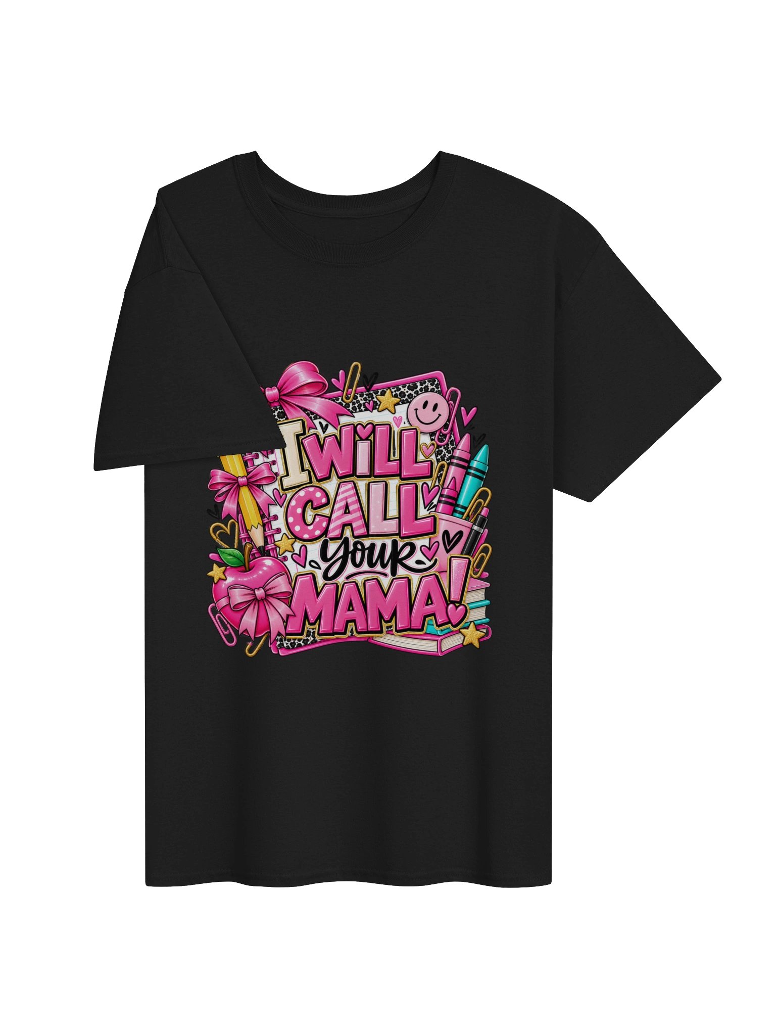 I Will Call Your Mama! Pink School Graphic Tee product image (9)