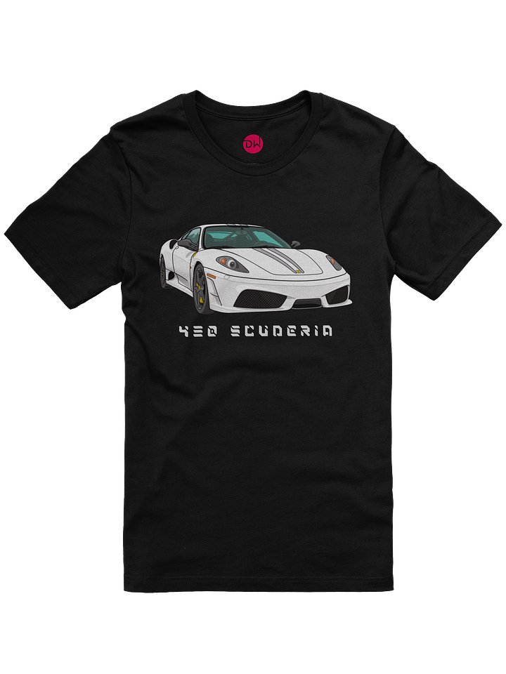 White Ferrari 430 Scuderia Shirt (Retro, Sketch, Silhouette) product image (8)