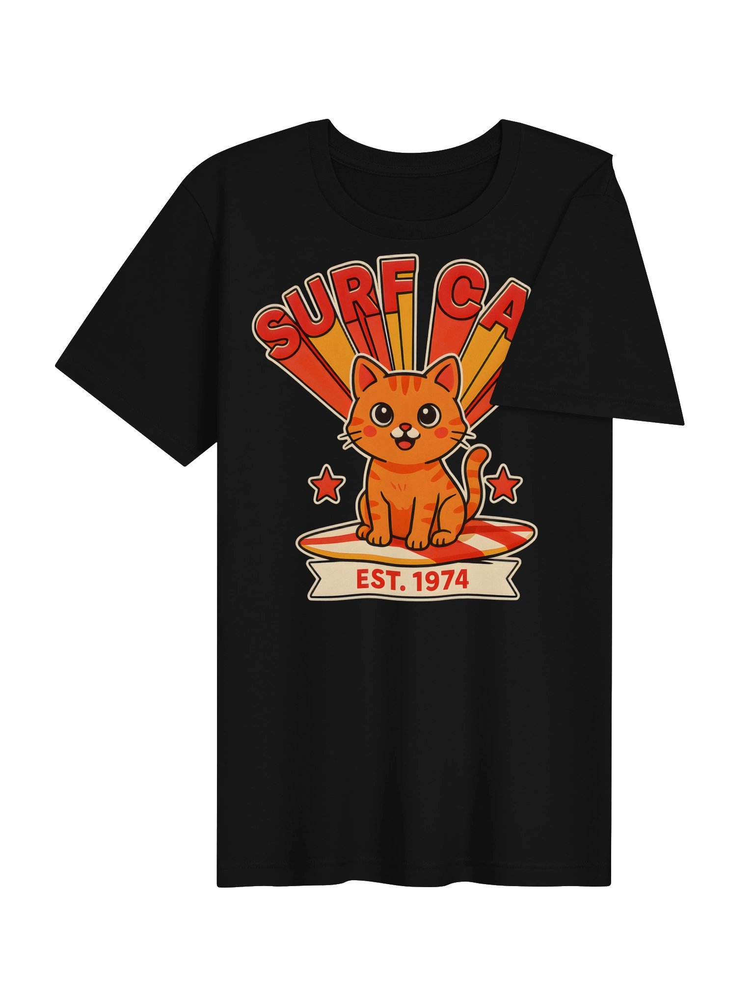 Surf Cat Retro T-Shirt product image (4)