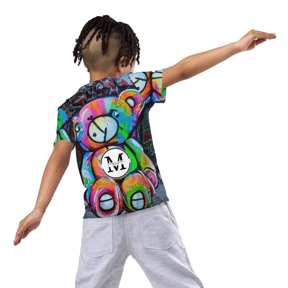 Graffiti Teddy Bear Kids T-Shirt product image (8)