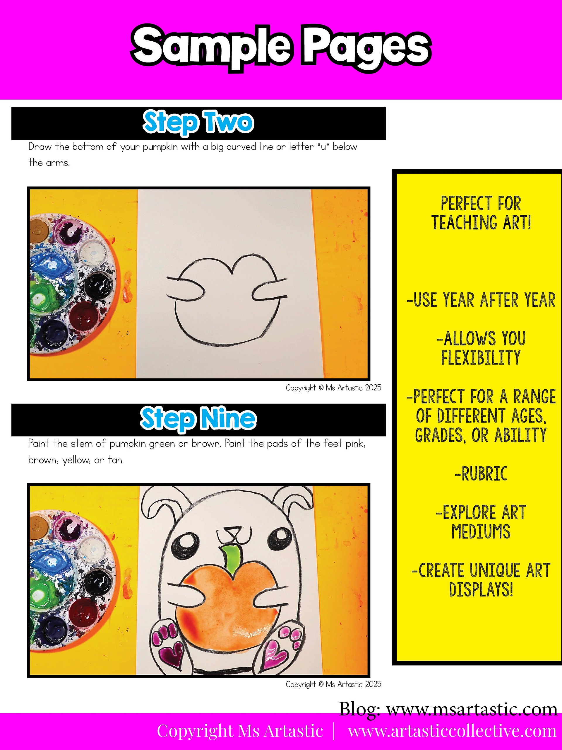 Autumn Bunny with Pumpkin Art Lesson with Reading, Writing & Reflection Activities (Grades K–3) product image (6)
