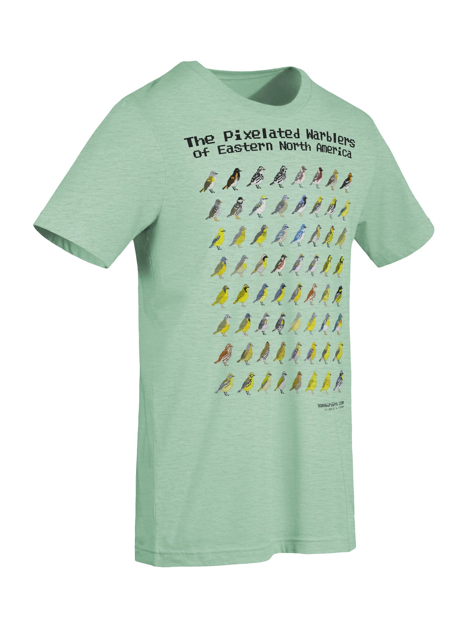 The Pixelated Warblers of Eastern North America Supersoft Tee (black text) product image (9)