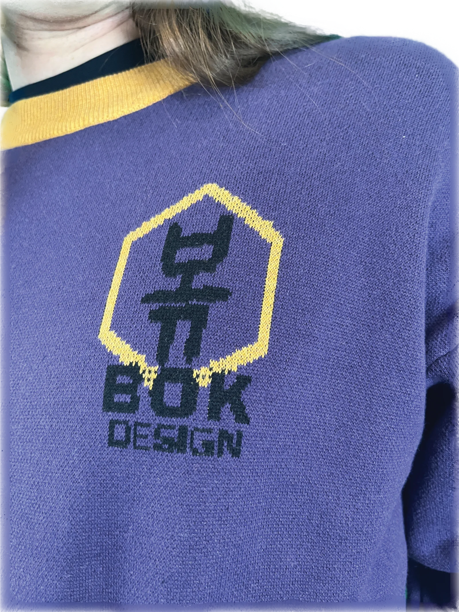 Sweatbok bokshirt //jacquard-knitted crewneck\\ royal mustard product image (6)