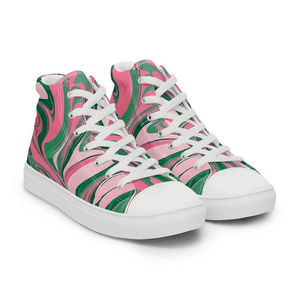 Women's Oh So Pretty Pink & Green Painted High Tops product image (9)