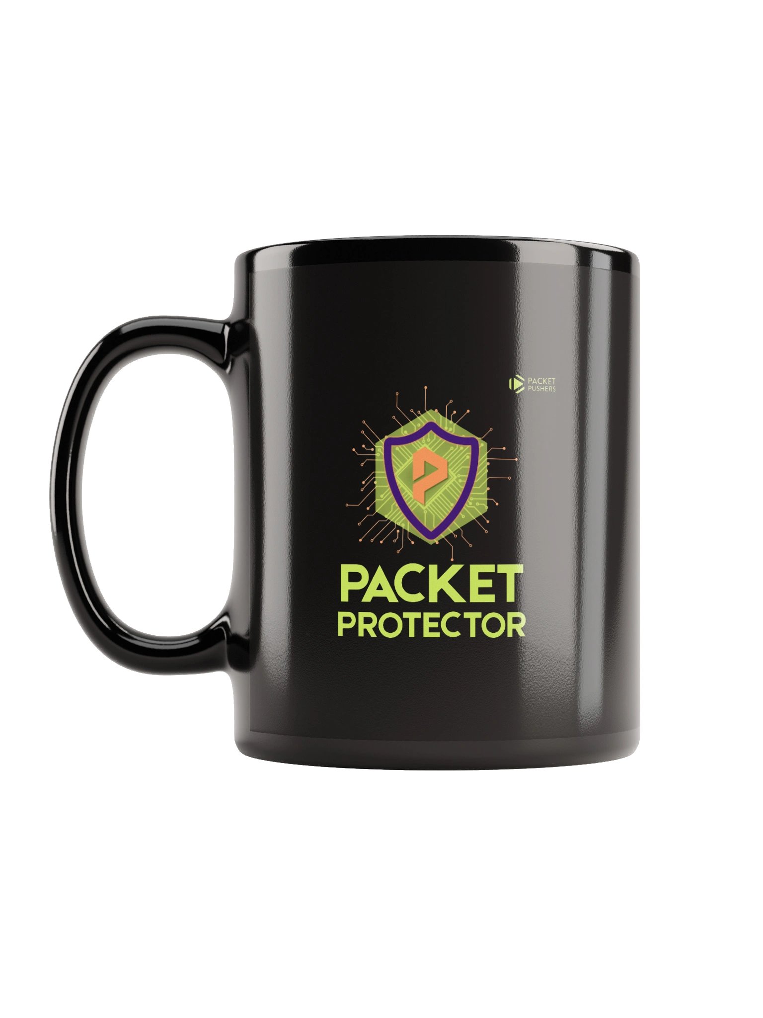 Packet Protector Shield Logo Black Glossy Mug product image (12)