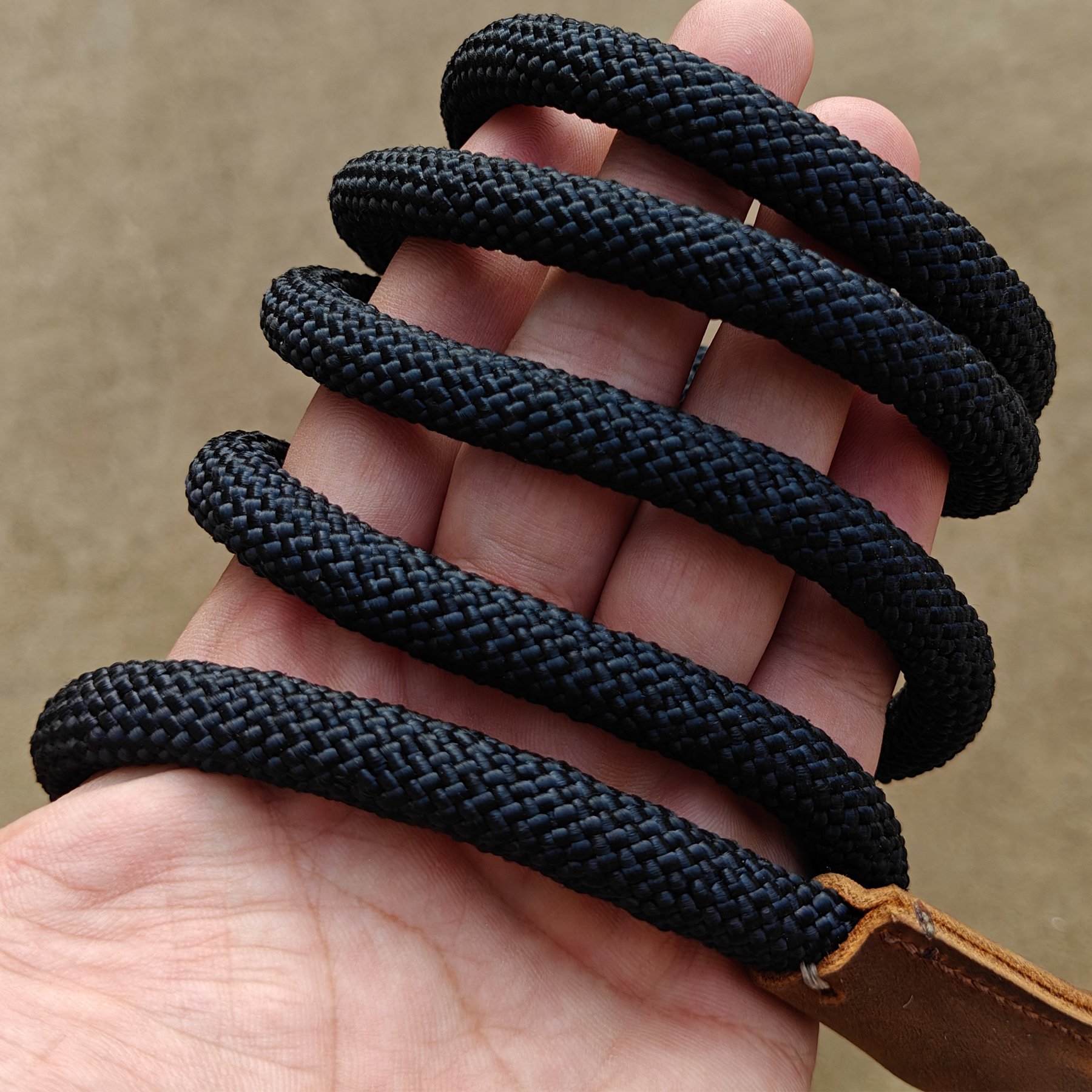 MEEBOY handmade Heavy Duty Nylon Rope Dog Leashes with With comfortable and durable leather handles, dog leash using strong Nylon rope for Small Medium and Large Dogs product image (6)