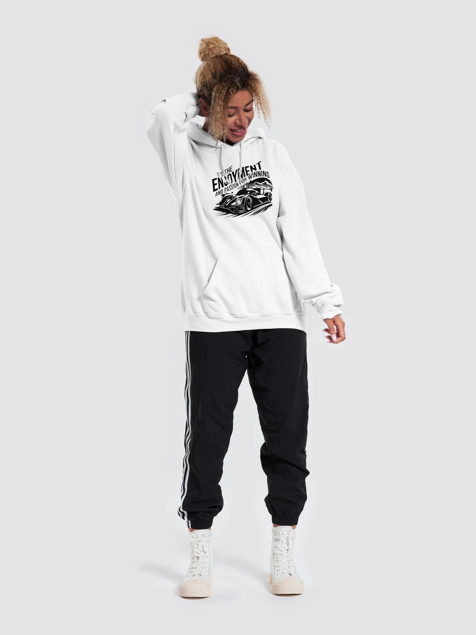 It’s the Enjoyment and Passion for Winning – LMP Racing Hoodie (Black print) product image (5)
