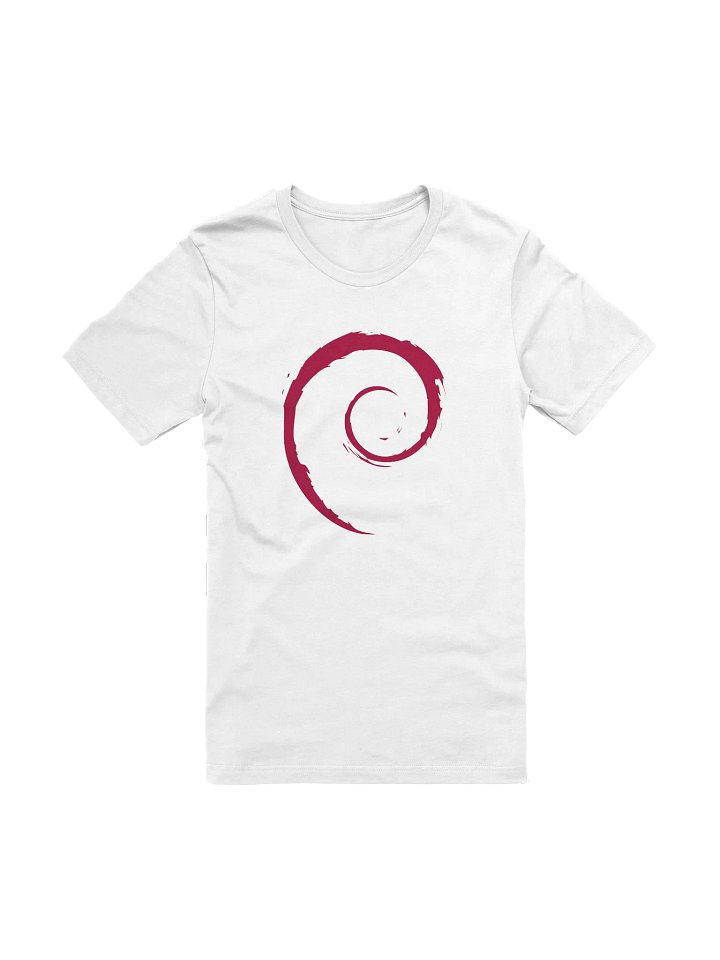 T-Shirt with Debian Swirl (White Version) product image (1)
