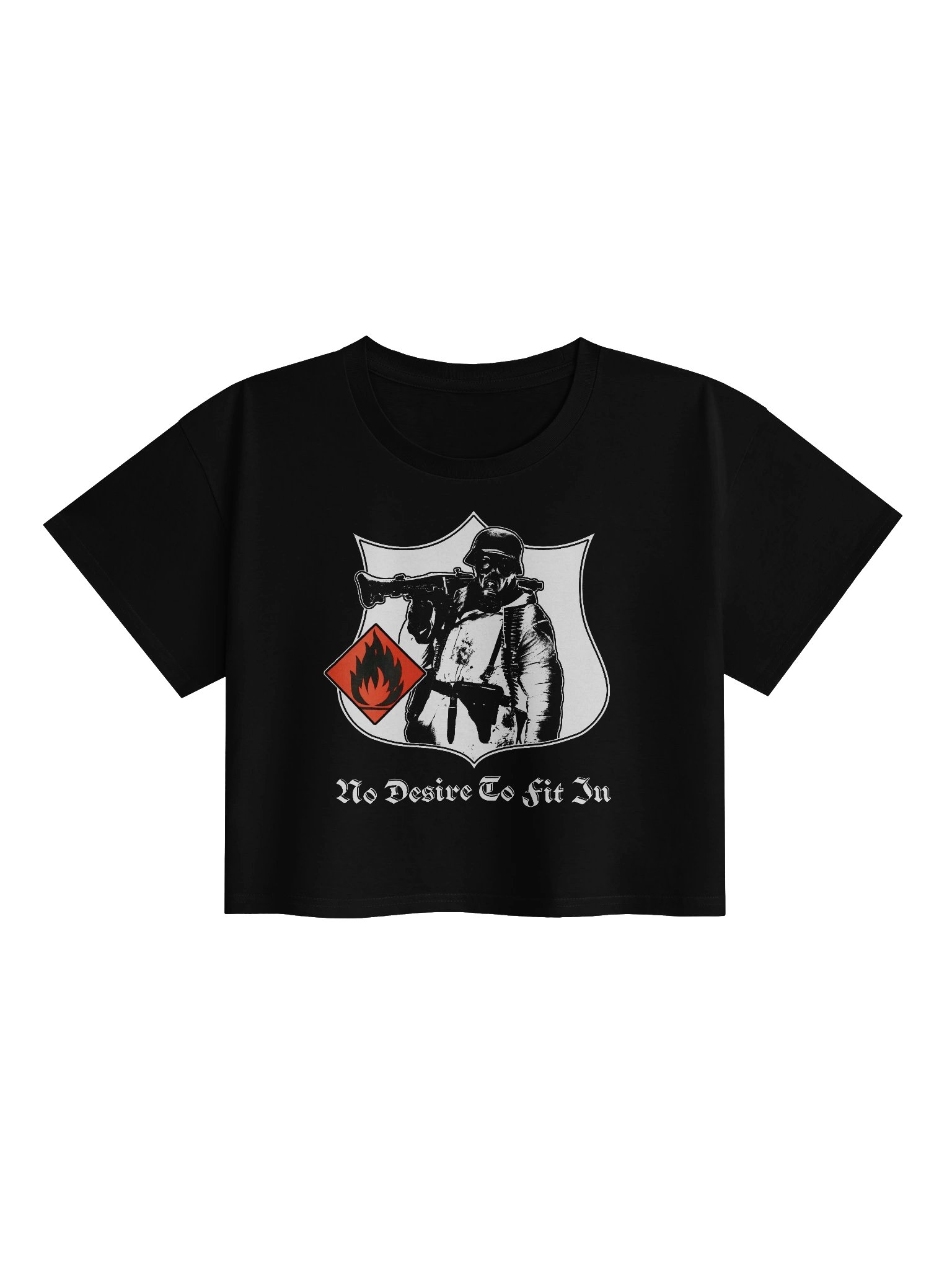 "NO DESIRE TO FIT IN" CROPTOP BACKPRINT product image (1)
