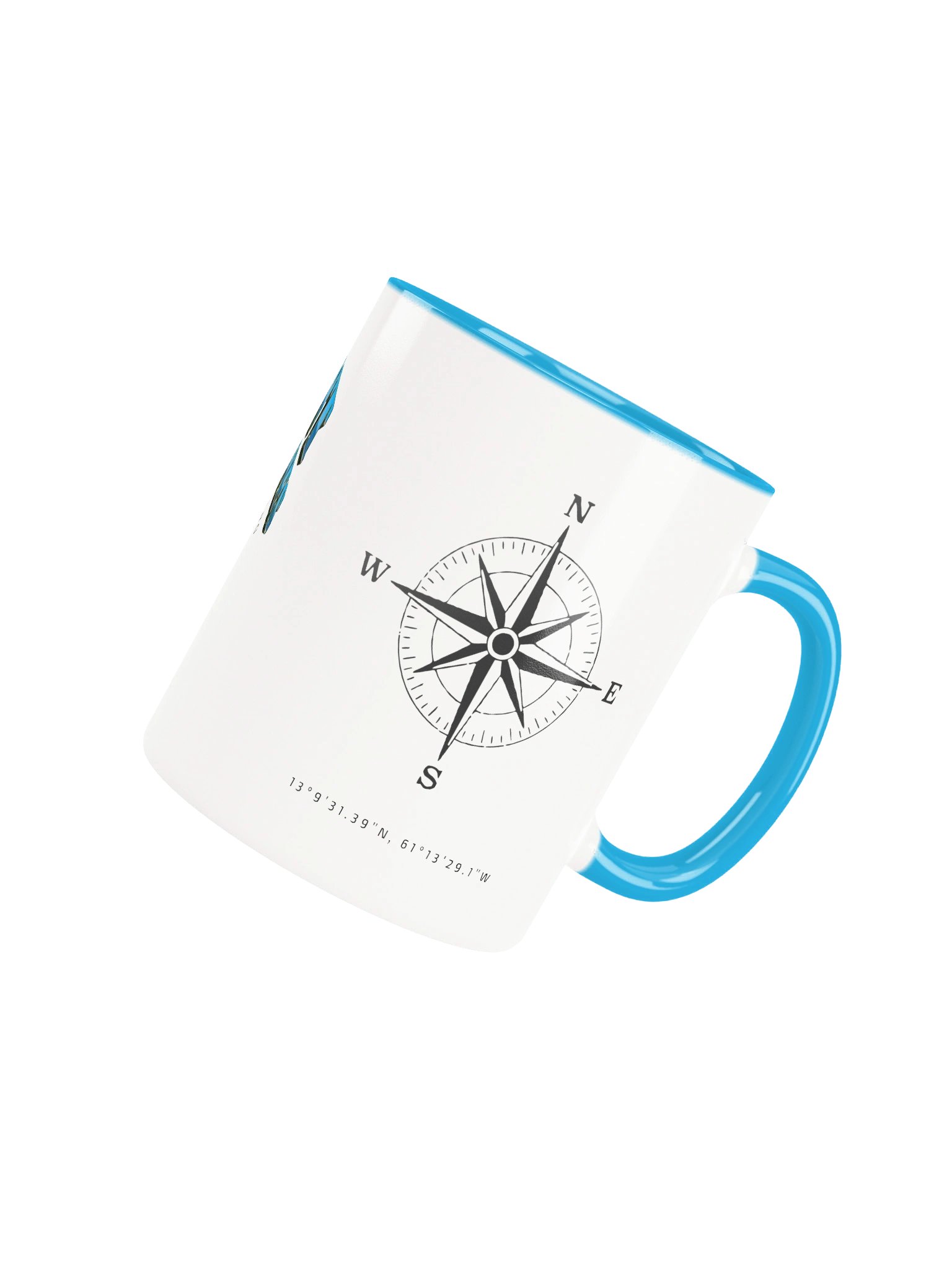Compass - St. Vincent and the Grenadines - Vintage ALT | Ceramic Mug Sky Blue Peek-A-Boo Inside product image (3)