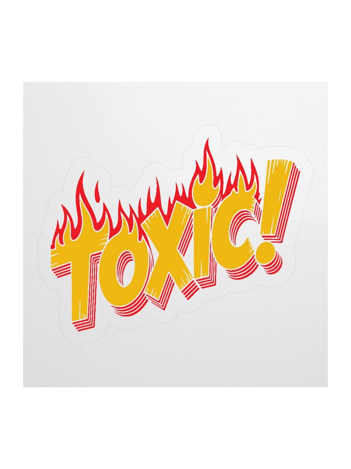 Fiery 'TOXIC!' Kiss Cut Stickers product image (1)