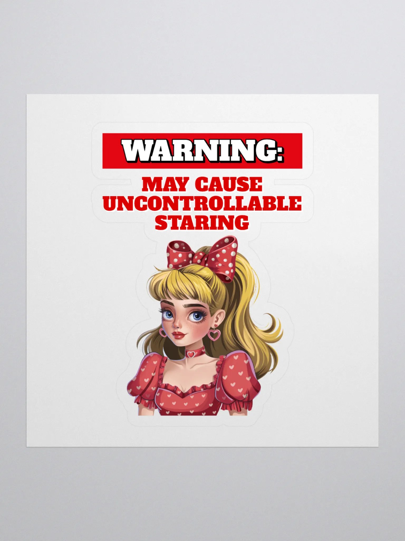 Warning: May Cause Uncontrollable Staring - Funny Sticker product image (1)