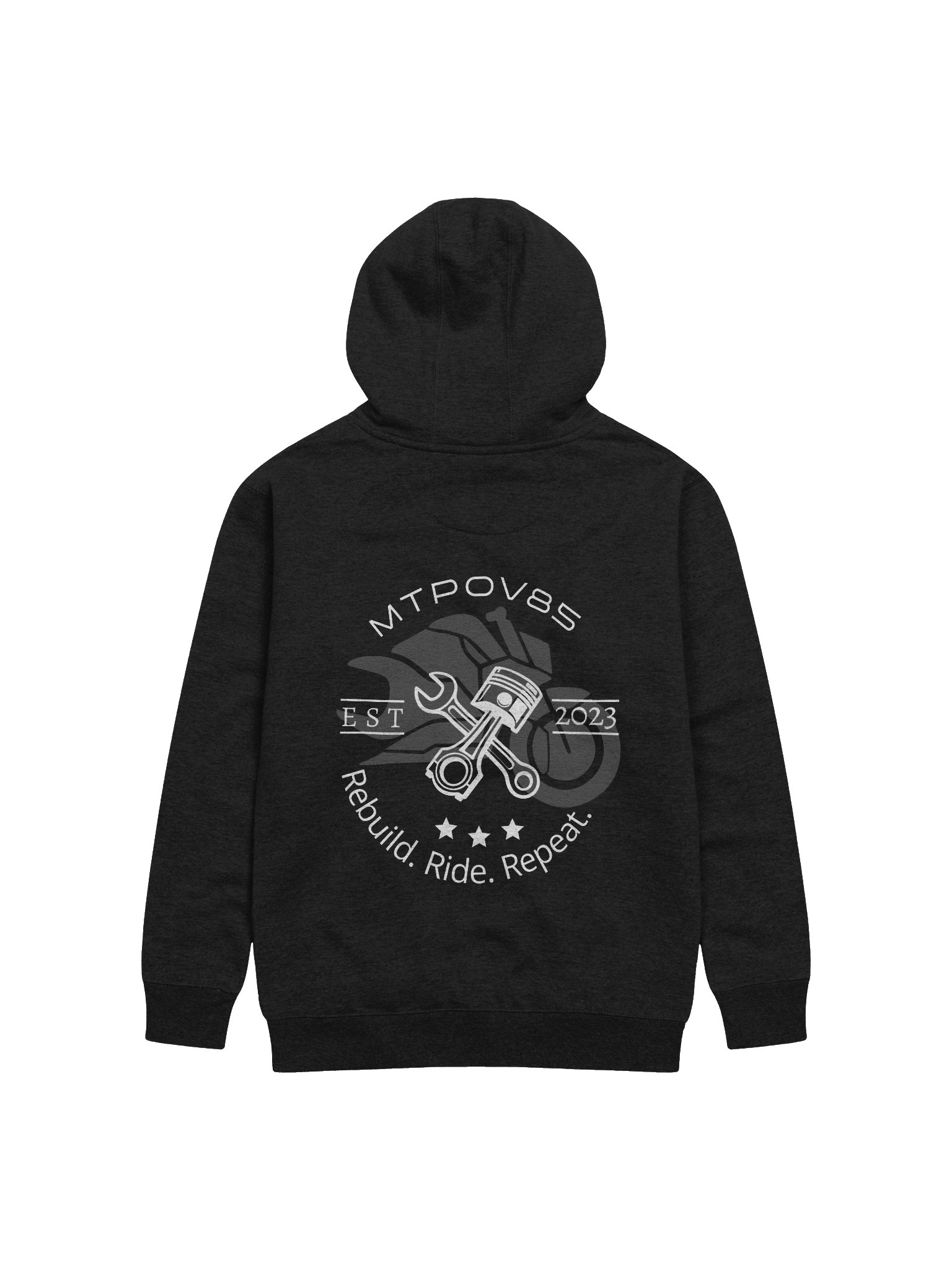 Rebuild. Ride. Repeat. Style 2 Black Hoodie product image (1)