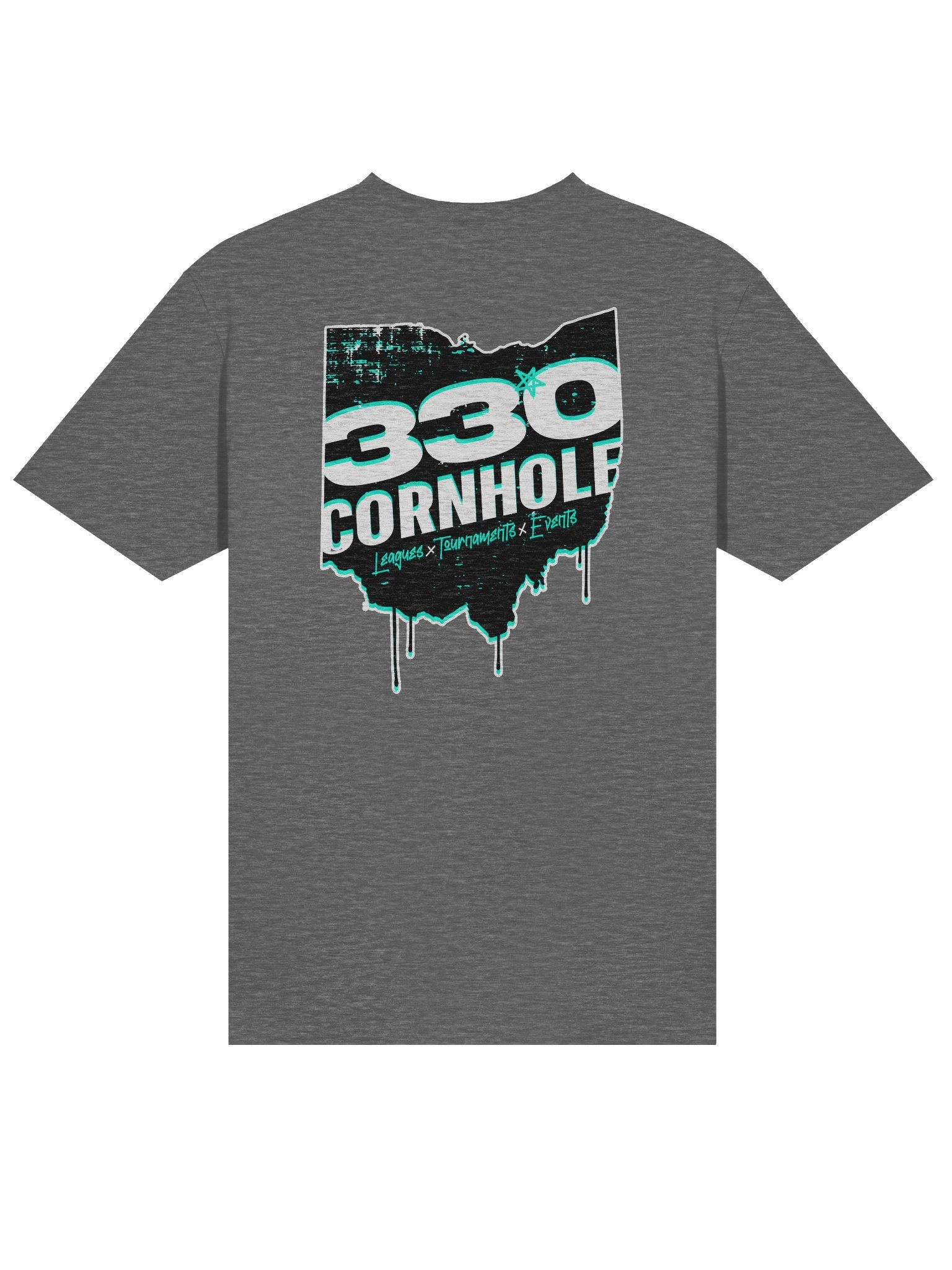 Gildan Softstyle 330 Cornhole Grunge State Outline T-Shirt - Back Logo product image (43)