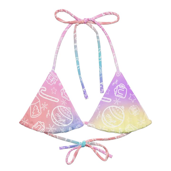 Limited Edition Christmas Tie Die String Bikini Top product image (1)