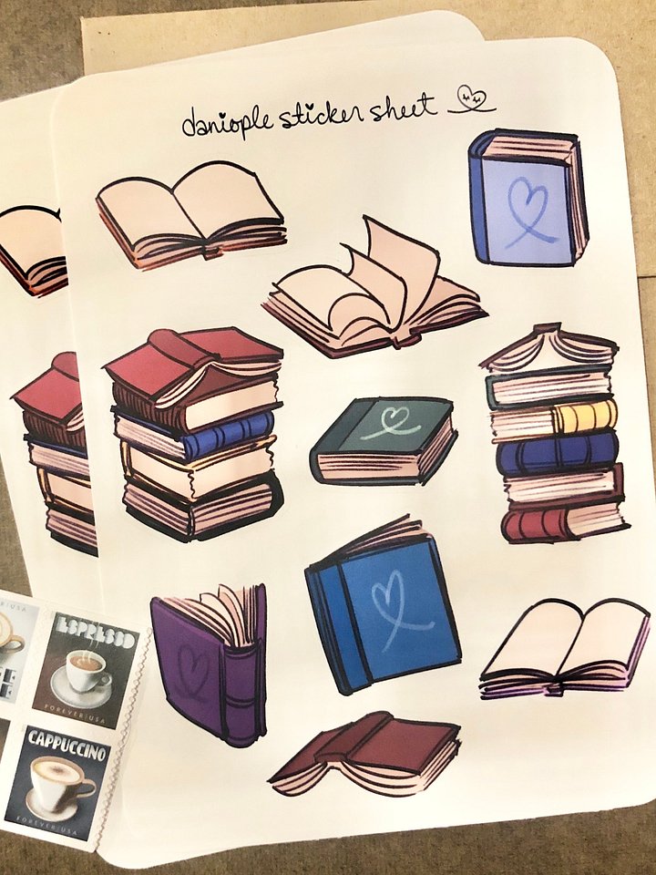 Bookworm Sticker Sheet product image (1)