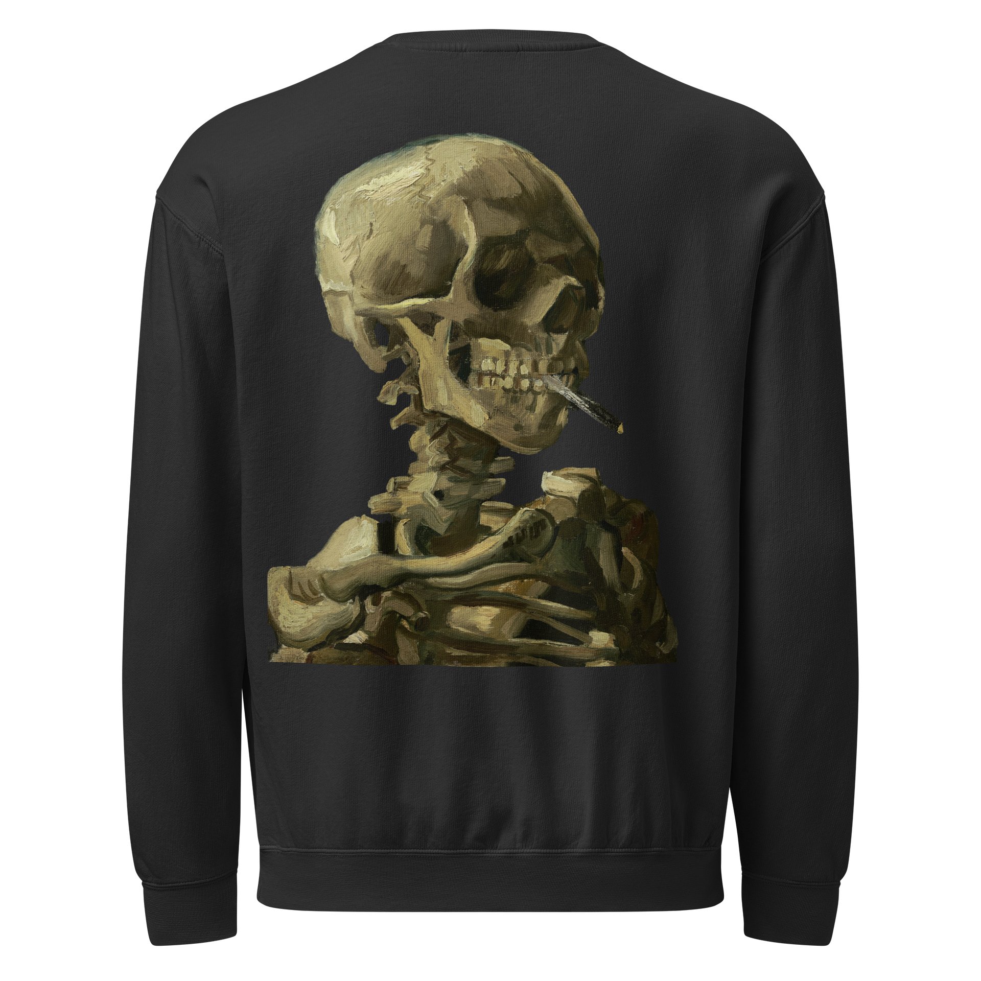 Van Gogh Skull of a Skeleton with Burning Cigarette Graphic Sweatshirt product image (1)