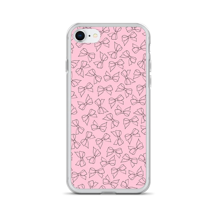Hand-Drawn Pink Bow Clear iPhone Case product image (28)
