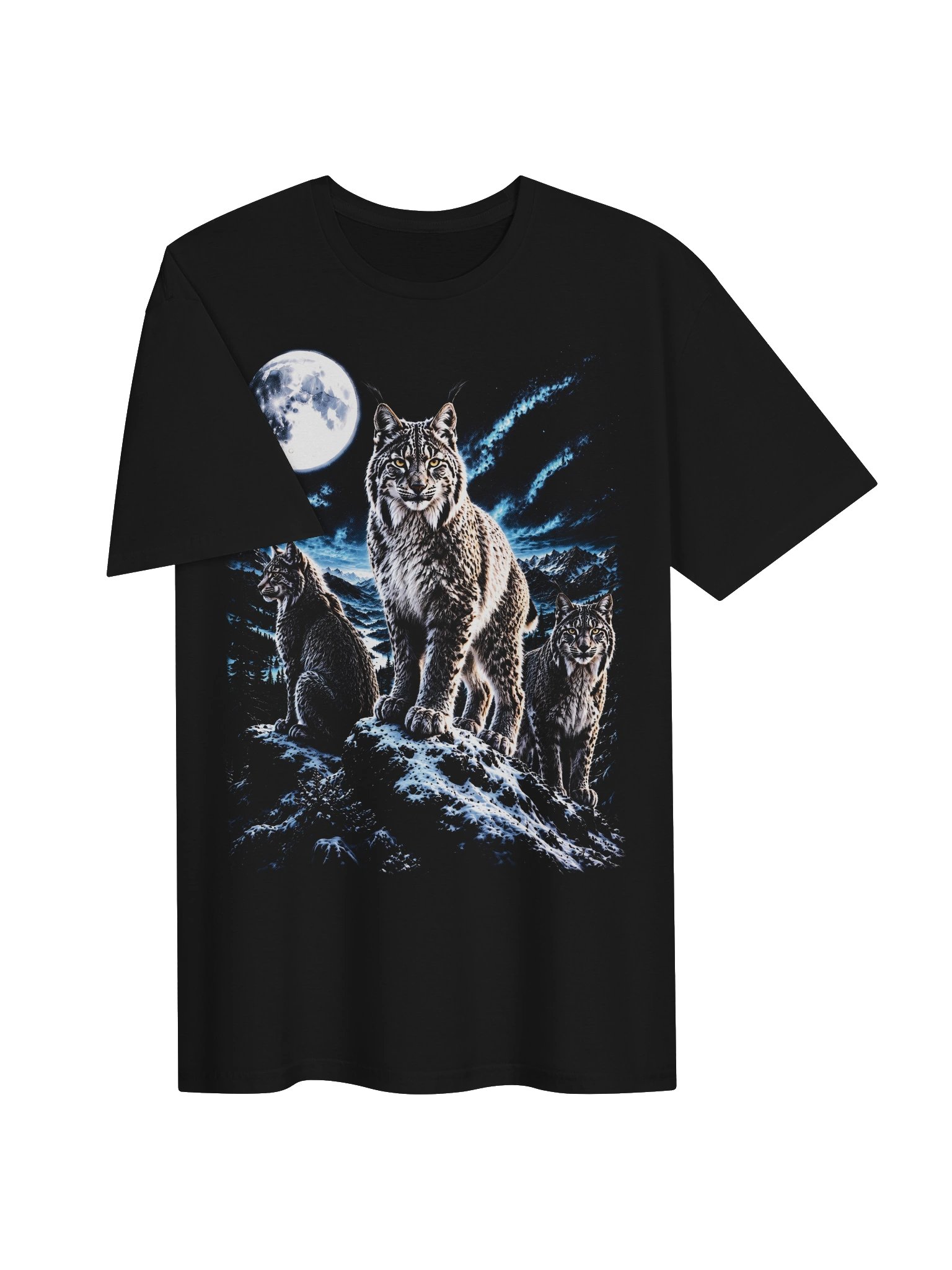 Canada Lynx Howling Moon Tshirt | Legendary Wildlife Shirt product image (3)